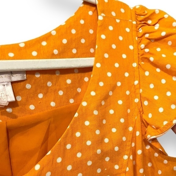 RACHEL PARCELL | Modest Citrus Orange 🍊 Linen Button Down Midi Dress Size Small - Picture 5 of 9